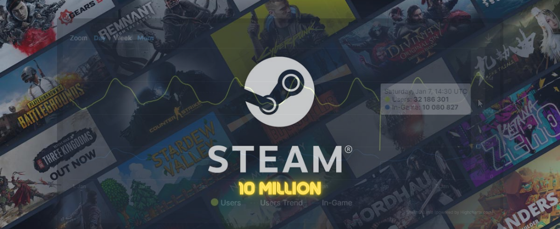 Steam atinge 10 milhões de usuários jogando ao mesmo tempo