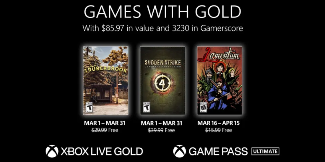 Xbox Live With Gold: Jogos de Março confirmados